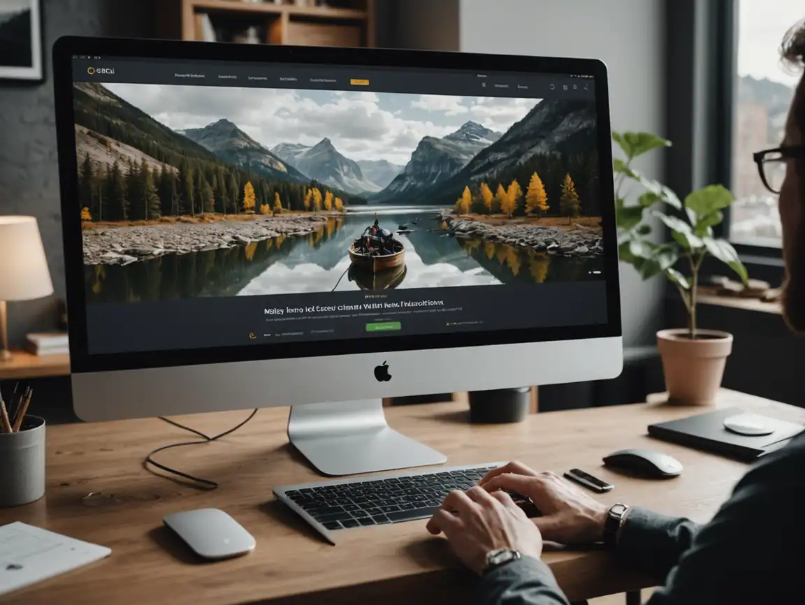 Designer travaillant sur un site web sur un écran d’ordinateur